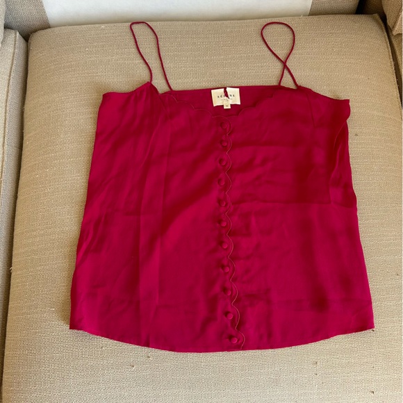 Sezane French Athena Silk Top Cami - Fuchsia Pink - Picture 4 of 8